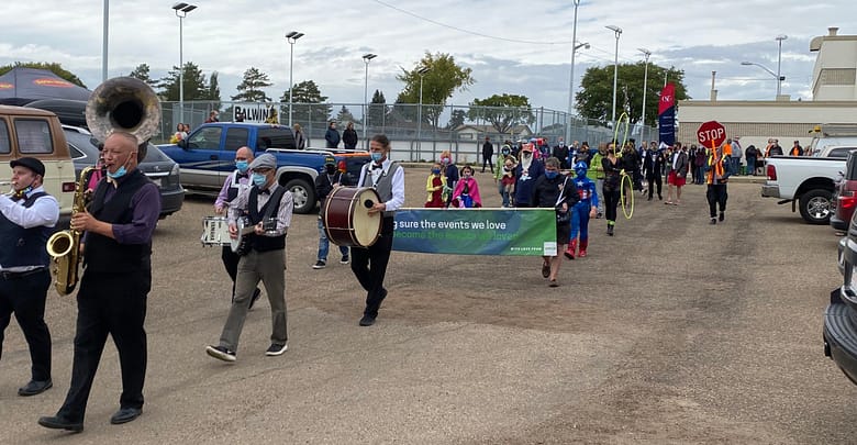 Start of the Street Performers Festival at the Balwin Community League parking lot.