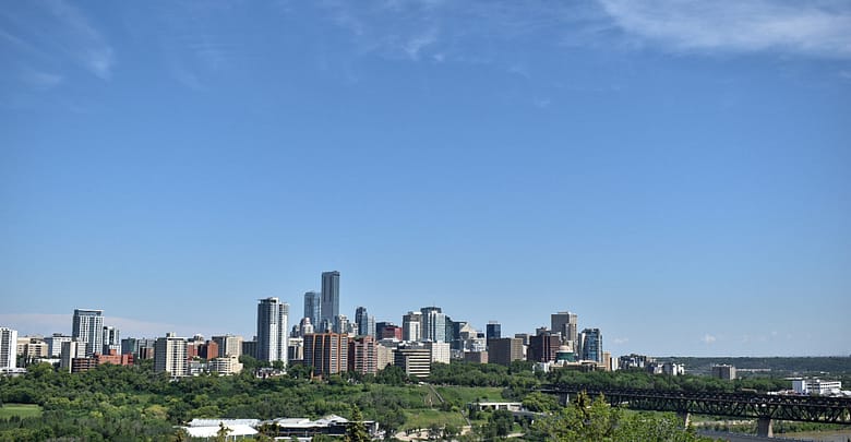 city YEG Edmonton sky buildings bridge